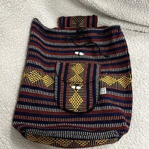 Mexican Style Backpack,  Fabric Bag,  Multicolored, NWOT,  BRIGHTER than looks!